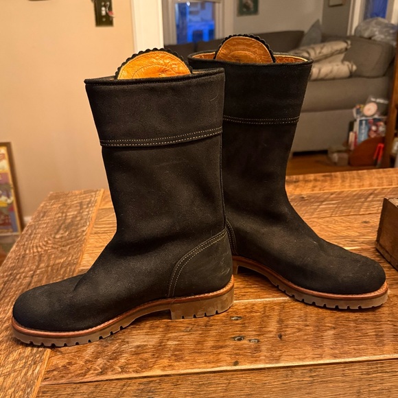 Penelope Chilvers Black Suede Mid-Calf Tassel Boots - Picture 4 of 10